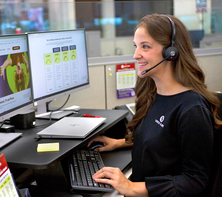 customer service staff with headset
